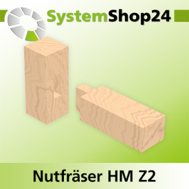 Systemshop24 Nutfräser für Dremel HM Z2 D6,4mm (1/4") AL9,5mm (3/8") GL36mm S4,8mm