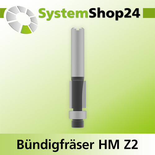 Systemshop24 Bündigfräser für Dremel mit Kugellager HM Z2 D6,4mm (1/4") AL9,5mm (3/8") GL36mm S4,8mm