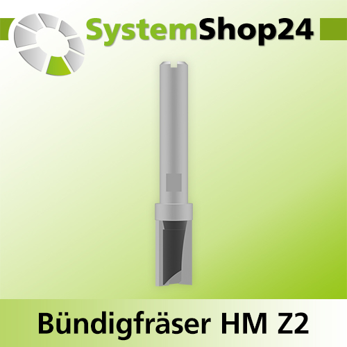 Systemshop24 Bündigfräser für Dremel mit Kugellager am Schaft HM Z2 D6,4mm (1/4") AL9,5mm (3/8") GL36mm S4,8mm