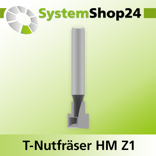 Systemshop24 T-Nutfräser für Dremel HM Z1 D8mm AL9,5mm (3/8") GL36mm S4,8mm