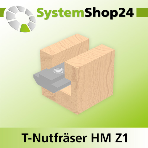 Systemshop24 T-Nutfräser für Dremel HM Z1 D8mm AL9,5mm (3/8") GL36mm S4,8mm
