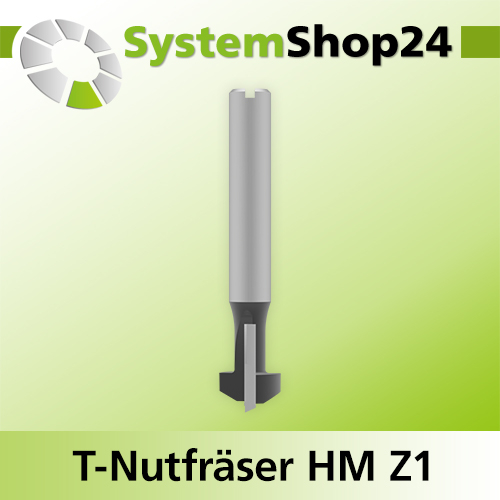 Systemshop24 T-Nutfräser für Dremel HM Z1 D8mm AL9,5mm (3/8") GL36mm S4,8mm