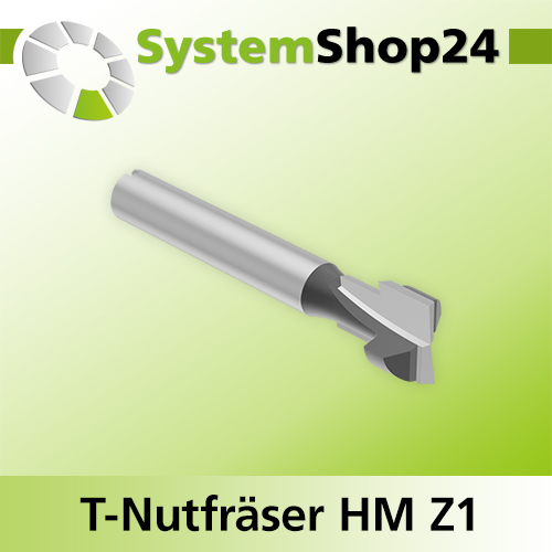 Systemshop24 T-Nutfräser für Dremel HM Z1 D8mm AL9,5mm (3/8") GL36mm S4,8mm