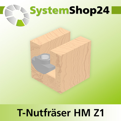 Systemshop24 T-Nutfräser für Dremel HM Z1 D8mm AL9,5mm (3/8") GL36mm S4,8mm