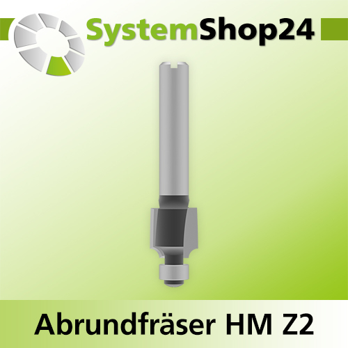 Systemshop24 Abrundfräser für Dremel mit Achswinkel und Kugellager HM Z2 D7,8mm AL8mm R1,5mm GL36mm S4,8mm