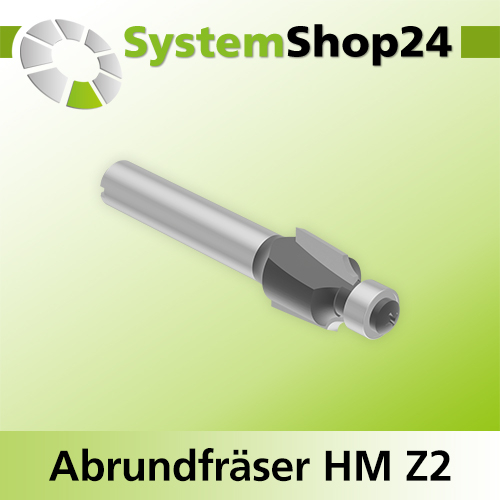 Systemshop24 Abrundfräser für Dremel mit Achswinkel und Kugellager HM Z2 D7,8mm AL8mm R1,5mm GL36mm S4,8mm