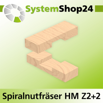 Systemshop24 Spiralnutfräser HM Z2+2 D6mm AL22mm AL1 5mm GL70mm S12mm RL LD