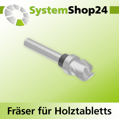 Systemshop24 Fräser für Holztabletts mit Achswinkel und Kugellager am Schaft HM Z3 D16mm AL16mm R5mm GL73mm (2 7/8") S8mm RL
