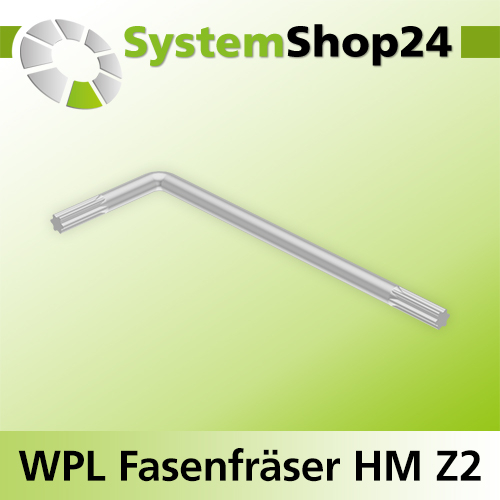 Systemshop24 Wendeplatten-Fasenfräser mit Kugellager Z2 D25mm AL11mm 22,5° GL64mm S8mm RL