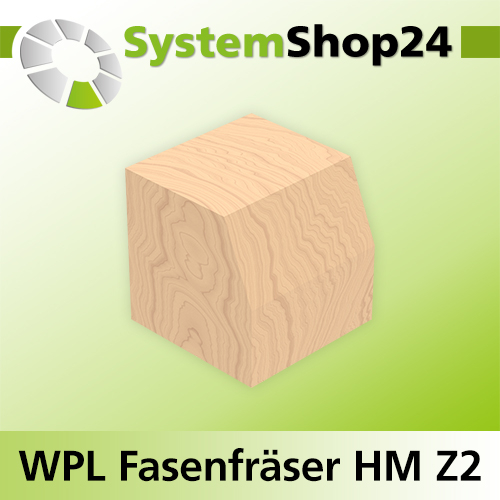 Systemshop24 Wendeplatten-Fasenfräser mit Kugellager Z2 D25mm AL11mm 22,5° GL64mm S8mm RL