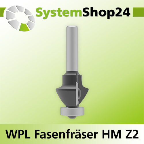 Systemshop24 Wendeplatten-Fasenfräser mit Kugellager Z2 D25mm AL11mm 22,5° GL64mm S8mm RL