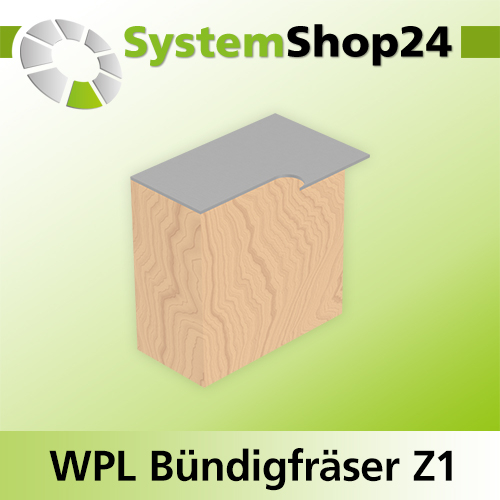 Systemshop24 Wendeplatten-Bündigfräser mit Kugellager Z1 D12,7mm (1/2") AL19,5mm GL67mm S8mm RL