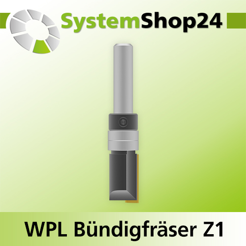 Systemshop24 Wendeplatten-Bündigfräser mit Kugellager am Schaft Z1 D12,7mm (1/2") AL19,5mm GL65mm S8mm RL