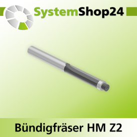 Systemshop24 Bündigfräser mit Kugellager HM Z2 D6mm AL25mm GL68mm S6mm RL
