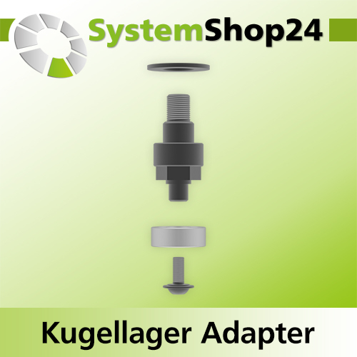 Systemshop24 Kugellager Adapter für Wendeplatten-Falzfräser mit 14mm Kugellager