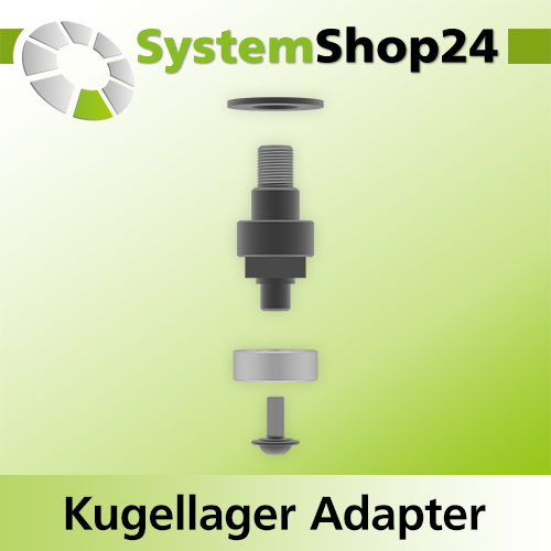 Systemshop24 Kugellager Adapter für Wendeplatten-Falzfräser mit 14mm Kugellager