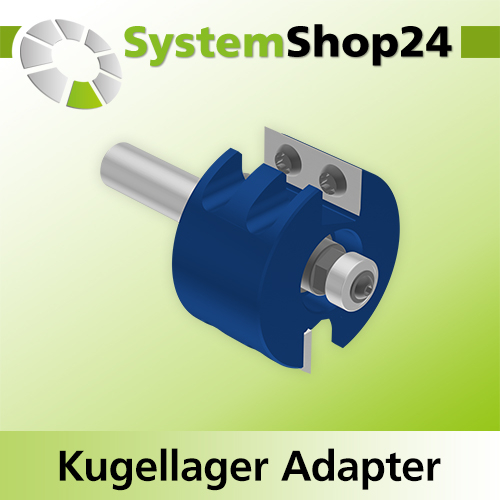 Systemshop24 Kugellager Adapter für Wendeplatten-Falzfräser mit 14mm Kugellager