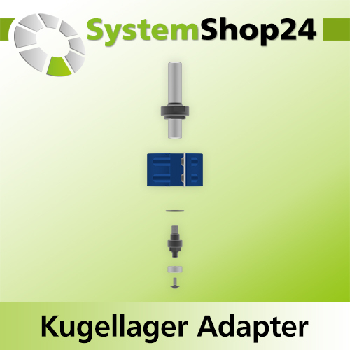 Systemshop24 Kugellager Adapter für Wendeplatten-Falzfräser mit 14mm Kugellager