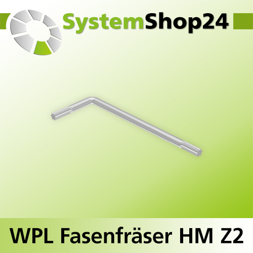 Systemshop24 Wendeplatten-Fasenfräser mit Kugellager Z2 D28,6mm (1 1/8") AL8mm 45° GL60mm S6mm RL