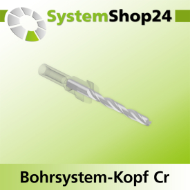 Systemshop24 Bohrsystem-Kopf Chromstahl D15mm d6mm H9mm SW8mm GL50mm S Gewinde innen M6 mit Passsitz RL