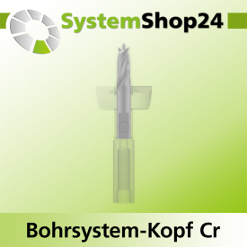 Systemshop24 Bohrsystem-Kopf Chromstahl D24mm d6mm H9mm SW8mm GL50mm S Gewinde innen M6 mit Passsitz RL
