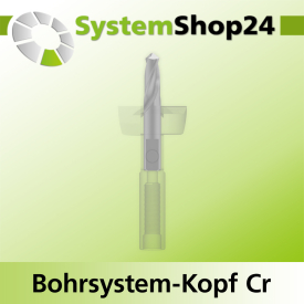 Systemshop24 Bohrsystem-Kopf Chromstahl D24mm d6mm H9mm SW8mm GL50mm S Gewinde innen M6 mit Passsitz RL