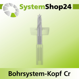 Systemshop24 Bohrsystem-Kopf Chromstahl D26mm d6mm H9mm SW8mm GL50mm S Gewinde innen M6 mit Passsitz RL