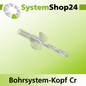 Systemshop24 Bohrsystem-Kopf Chromstahl D28mm d6mm H9mm SW8mm GL50mm S Gewinde innen M6 mit Passsitz RL