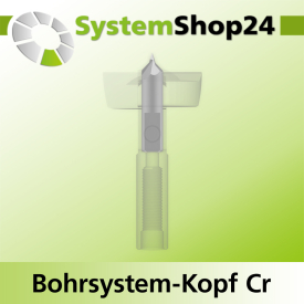 Systemshop24 Bohrsystem-Kopf Chromstahl D28mm d6mm H9mm SW8mm GL50mm S Gewinde innen M6 mit Passsitz RL