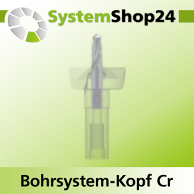 Systemshop24 Bohrsystem-Kopf Chromstahl D31mm d6mm H12,7mm (1/2") GL50mm S Gewinde innen M8 mit Passsitz RL