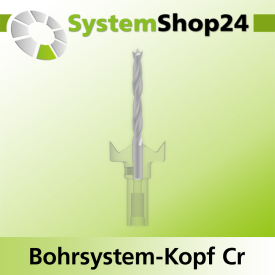 Systemshop24 Bohrsystem-Kopf Chromstahl D33mm d6mm H12,7mm (1/2") SW14mm GL50mm S Gewinde innen M8 mit Passsitz RL