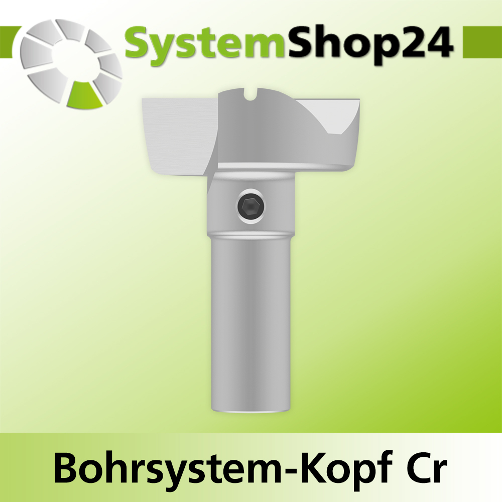 Systemshop24 Bohrsystem-Kopf Chromstahl D35mm (1 3/8") d6mm H12,7mm (1/2") SW14mm GL50mm S Gewinde innen M8 mit Passsitz RL