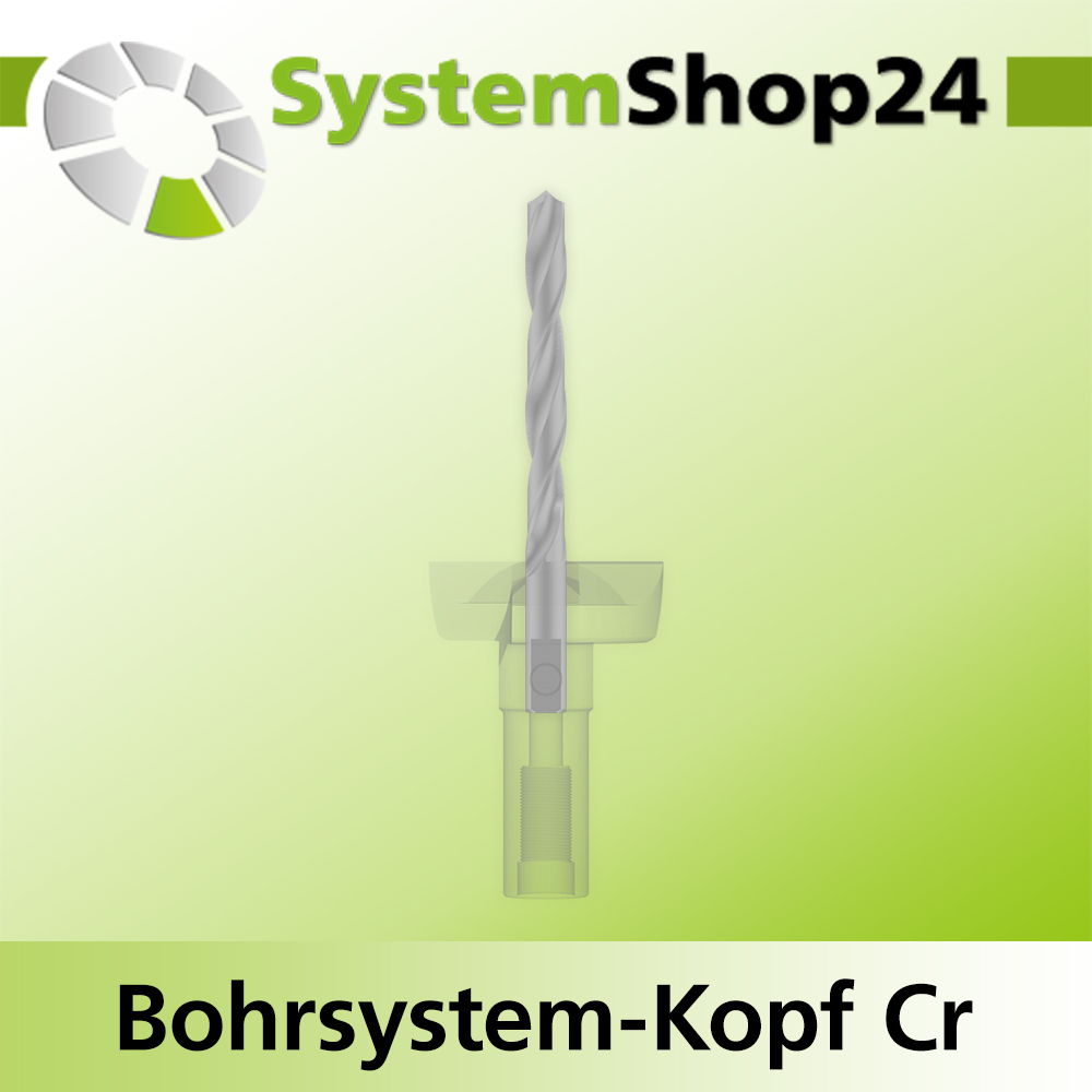 Systemshop24 Bohrsystem-Kopf Chromstahl D35mm (1 3/8") d6mm H12,7mm (1/2") SW14mm GL50mm S Gewinde innen M8 mit Passsitz RL