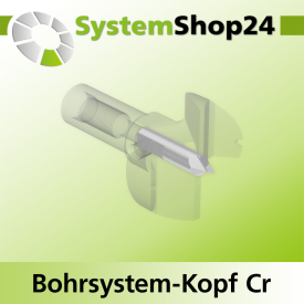 Systemshop24 Bohrsystem-Kopf Chromstahl D35mm (1 3/8") d6mm H12,7mm (1/2") SW14mm GL50mm S Gewinde innen M8 mit Passsitz RL