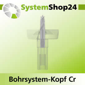 Systemshop24 Bohrsystem-Kopf Chromstahl D40mm d6mm H12,7mm (1/2") SW14mm GL50mm S Gewinde innen M8 mit Passsitz RL