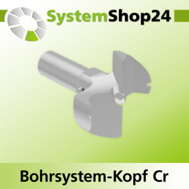 Systemshop24 Bohrsystem-Kopf Chromstahl D40mm d6mm H12,7mm (1/2") SW14mm GL50mm S Gewinde innen M8 mit Passsitz RL