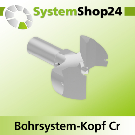 Systemshop24 Bohrsystem-Kopf Chromstahl D42mm d6mm H12,7mm (1/2") SW14mm GL50mm S Gewinde innen M8 mit Passsitz RL