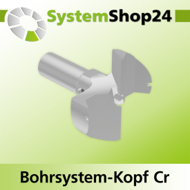 Systemshop24 Bohrsystem-Kopf Chromstahl D43mm d6mm H12,7mm (1/2") SW14mm GL50mm S Gewinde innen M8 mit Passsitz RL