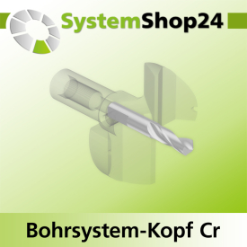 Systemshop24 Bohrsystem-Kopf Chromstahl D45mm d6mm H12,7mm (1/2") SW14mm GL50mm S Gewinde innen M8 mit Passsitz RL