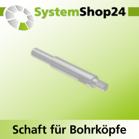 Systemshop24 Schaft für Bohrköpfe D31-49mm mit Schaft Gewinde innen M8 mit Passsitz D12,7mm (1/2") SW11mm NL90mm GL105mm S10mm rund