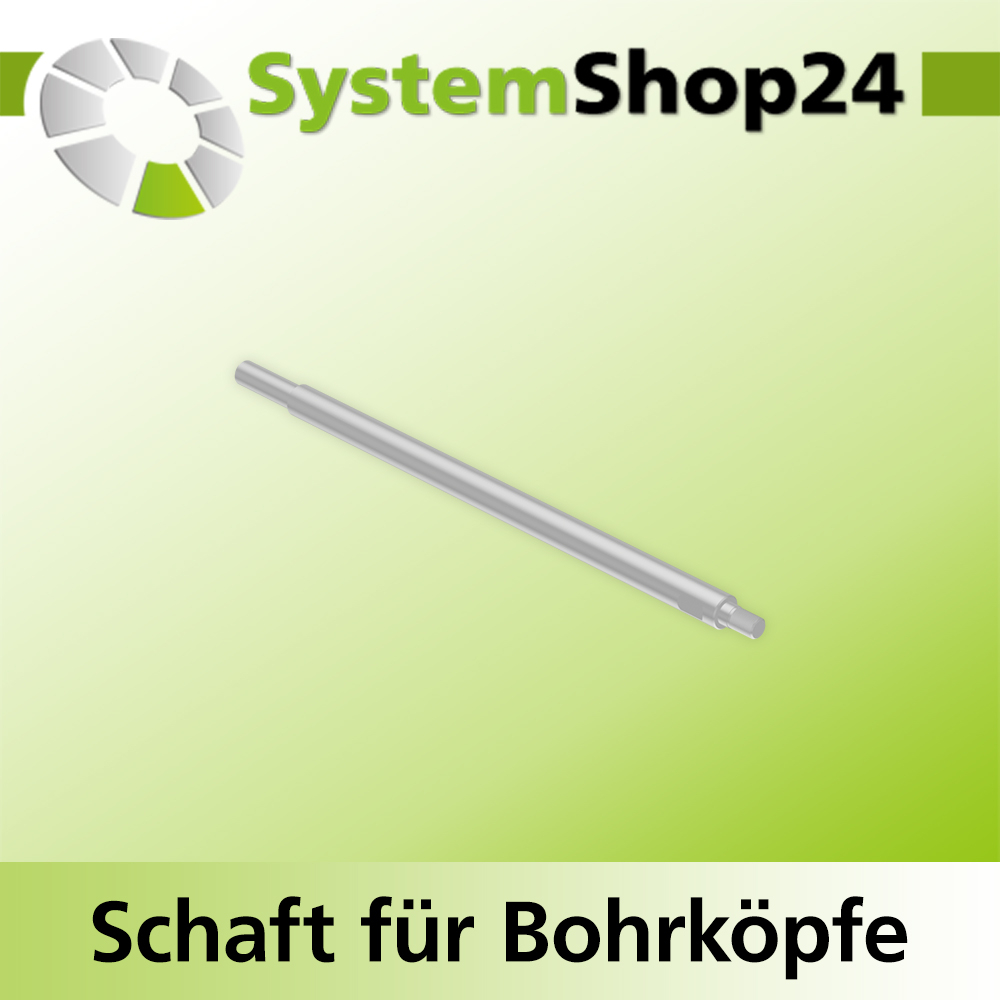 Systemshop24 Schaft für Bohrköpfe D31-49mm mit Schaft Gewinde innen M8 mit Passsitz D12,7mm (1/2") SW11mm NL250mm GL265mm S10mm rund