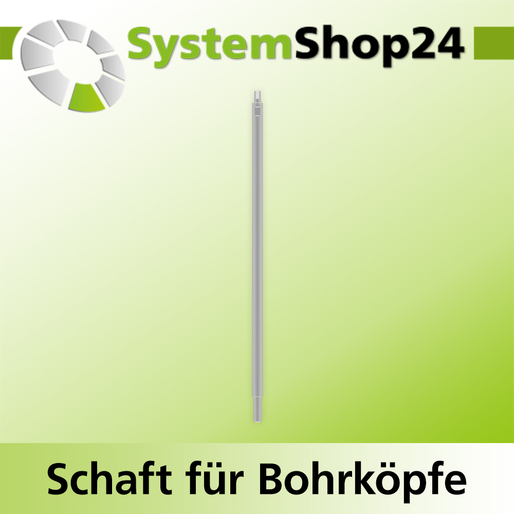 Systemshop24 Schaft für Bohrköpfe D31-49mm mit Schaft Gewinde innen M8 mit Passsitz D12,7mm (1/2") SW11mm NL400mm GL415mm S10mm rund