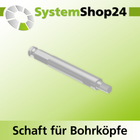 Systemshop24 Schaft für Bohrköpfe D31-49mm mit Schaft Gewinde innen M8 mit Passsitz D12,7mm (1/2") SW11mm NL100mm GL115mm S11,11mm (7/16") sechskant Milwaukee