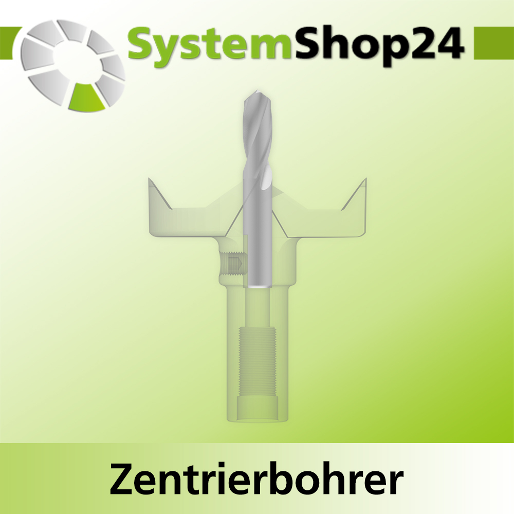 Systemshop24 Zentrierbohrer mit Dachformspitze HSS M2 D6mm NL21mm GL41mm S6mm