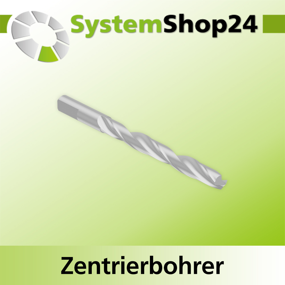 Systemshop24 Zentrierbohrer mit Dachformspitze HSS M2 D6mm NL57mm GL77mm S6mm