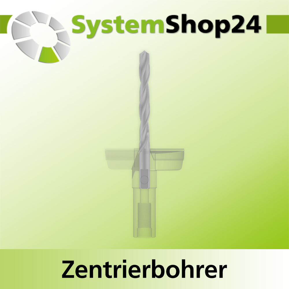Systemshop24 Zentrierbohrer mit Dachformspitze HSS M2 D6mm NL57mm GL77mm S6mm