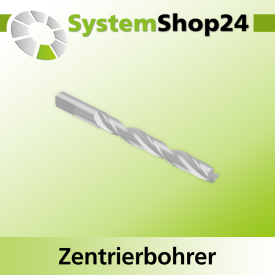 Systemshop24 Zentrierbohrer mit Dachformspitze HSS M2 D6mm NL57mm GL77mm S6mm