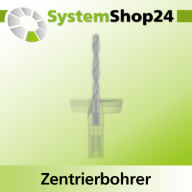 Systemshop24 Zentrierbohrer mit Dachformspitze HSS M2 D6mm NL57mm GL77mm S6mm