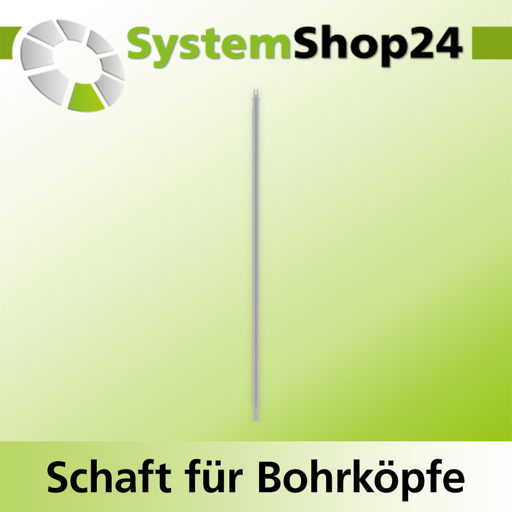 Systemshop24 Schaft für Bohrköpfe D31-49mm mit Schaft Gewinde innen M8 mit Passsitz D12,7mm (1/2") SW11mm NL600mm GL615mm S10mm sechskant