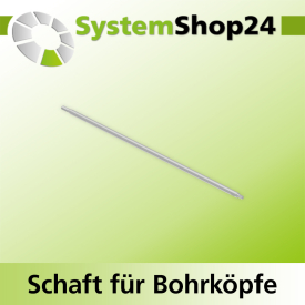 Systemshop24 Schaft für Bohrköpfe D31-49mm mit Schaft Gewinde innen M8 mit Passsitz D12,7mm (1/2") SW11mm NL600mm GL615mm S10mm sechskant